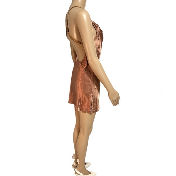 Sleek Copper Satin Dress - Picture 2 of 5